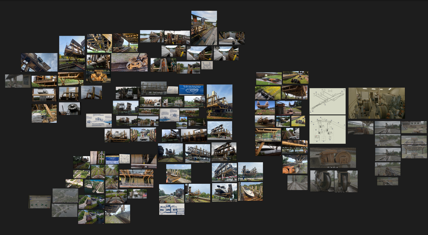 Marine railway reference collage